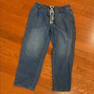 J. Crew Blue Relaxed Fit Jeans with Drawstring